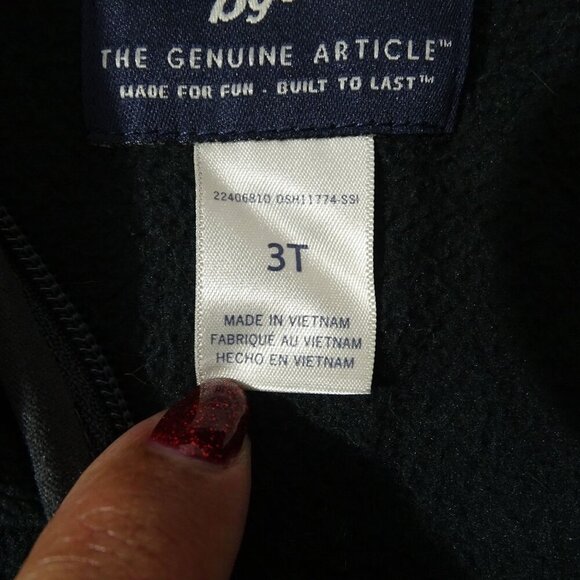 OshKosh Bgosh Full Zip Fleece Jacket Kids Girls Boys 3T Black Long Sleeve - Picture 5 of 7